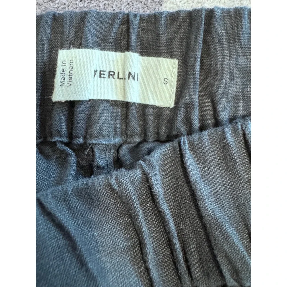Everlane The‎ Linen Easy Pant Black Straight Leg Elastic Waist Size S Small